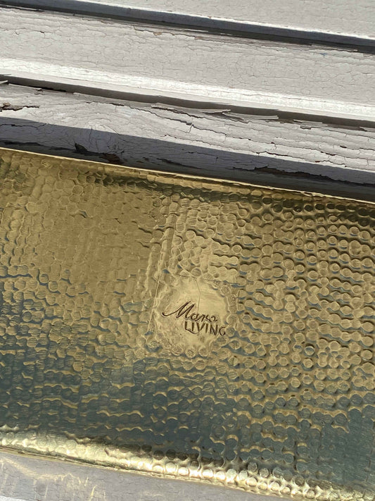 Håndlavet marokkansk messing bakke - Maro Living